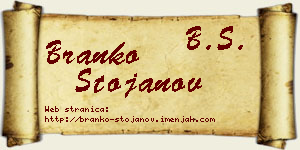 Branko Stojanov vizit kartica